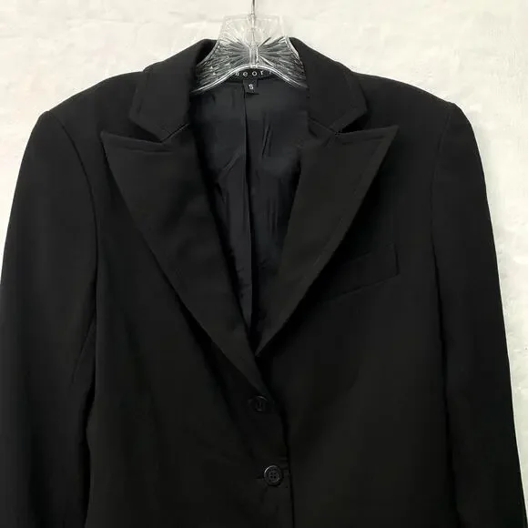 Theory Womens Size Small Black Mock Pocket Button Front Blazer - Picture 3 of 10